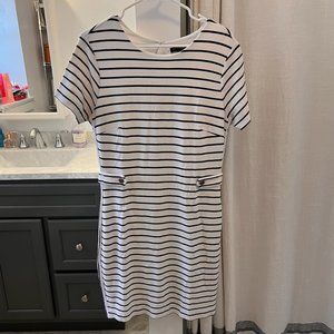 White and Blue Banana Republic Dress